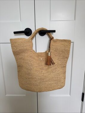 Large Heidi Klein Grace Raffia Bag w/ Leather Tassle